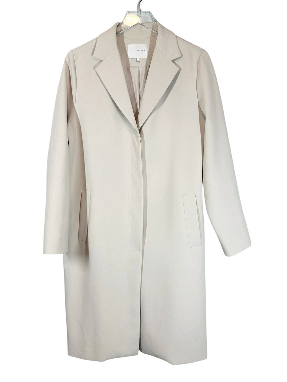 OAK + FORT Women's Large Tan Khaki Trench Coat